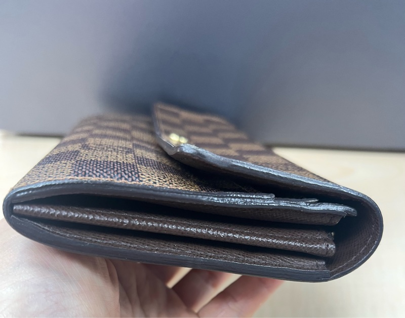 LOUIS VUITTON LV 路易威登 Damier Ebene棕色 金釦下蓋棋盤格 帆布-20