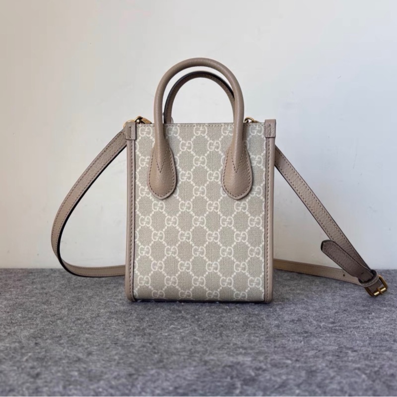 【97新 ✨ 全網最低價！】Gucci 燕麥色老花 mini托特琴譜包 肖戰同款-1