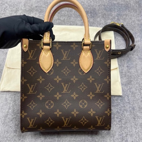【97新 ✨ 全網最低價！】LV 老花琴譜包 sac plat BB托特手提斜挎包 芯片新款 (購買前先查❤️）