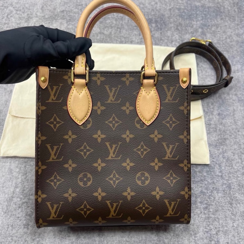 【97新 ✨ 全網最低價！】LV 老花琴譜包 sac plat BB托特手提斜挎包 芯片新款 (購買前先查❤️）-0