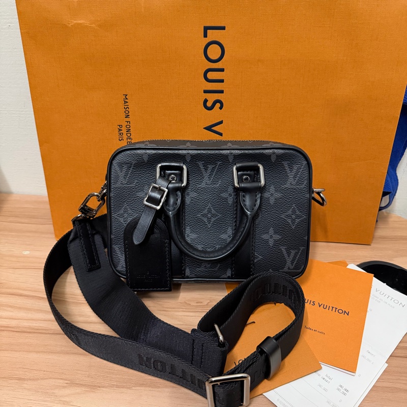 Lv黑花NANO商務手提側背包（M82770）芯片款-0