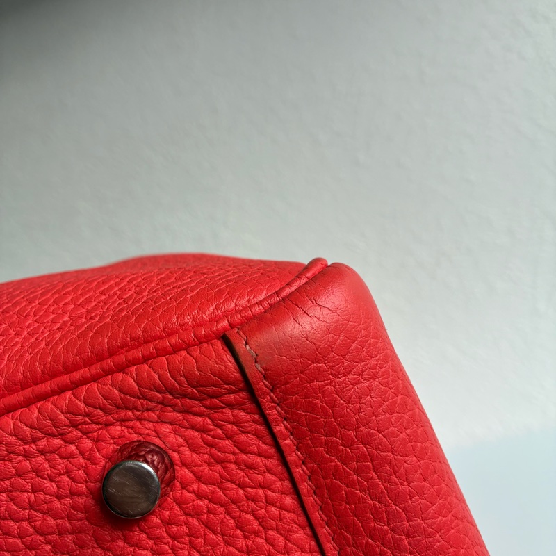 Hermes 橘紅Lindy30銀釦 🅁刻-13