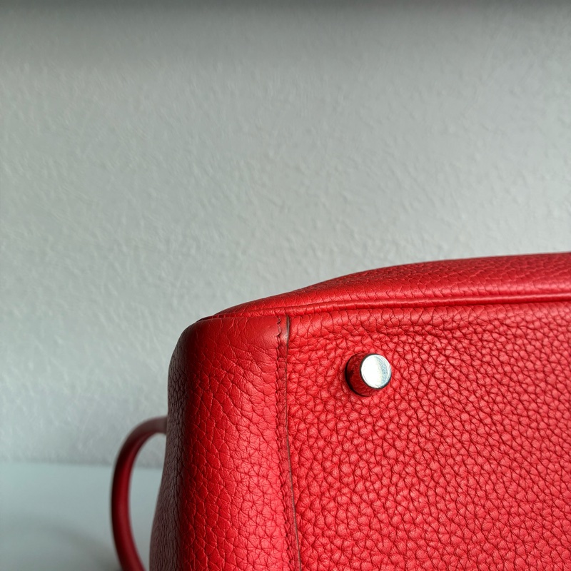 Hermes 橘紅Lindy30銀釦 🅁刻-15