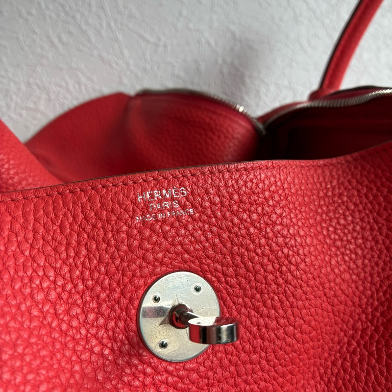 Hermes 橘紅Lindy30銀釦 🅁刻-21