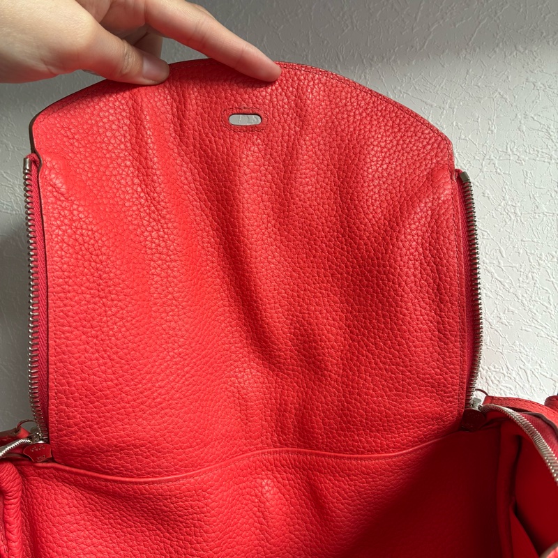 Hermes 橘紅Lindy30銀釦 🅁刻-22
