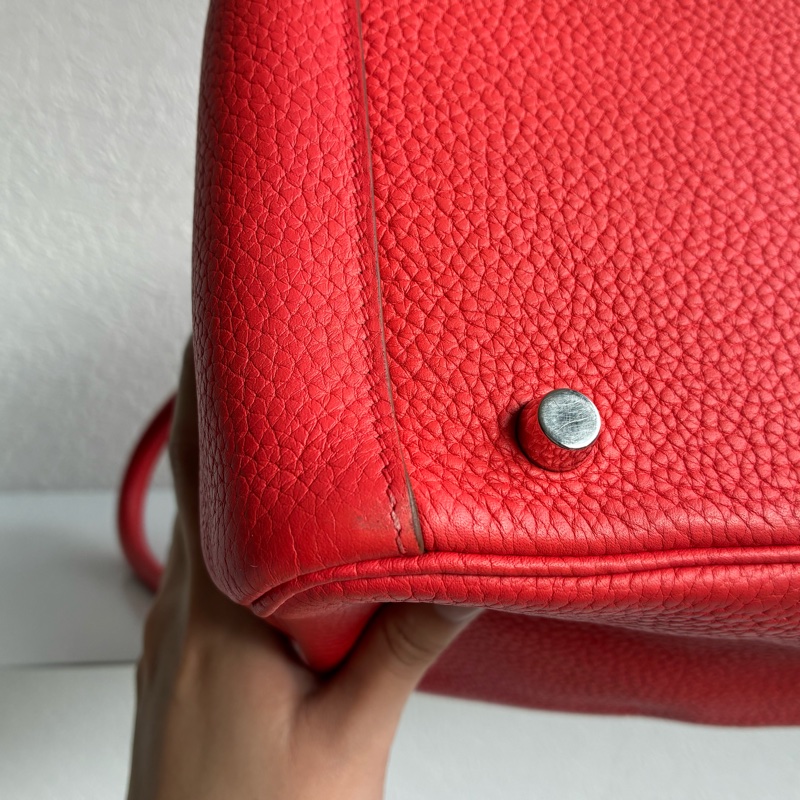 Hermes 橘紅Lindy30銀釦 🅁刻-26
