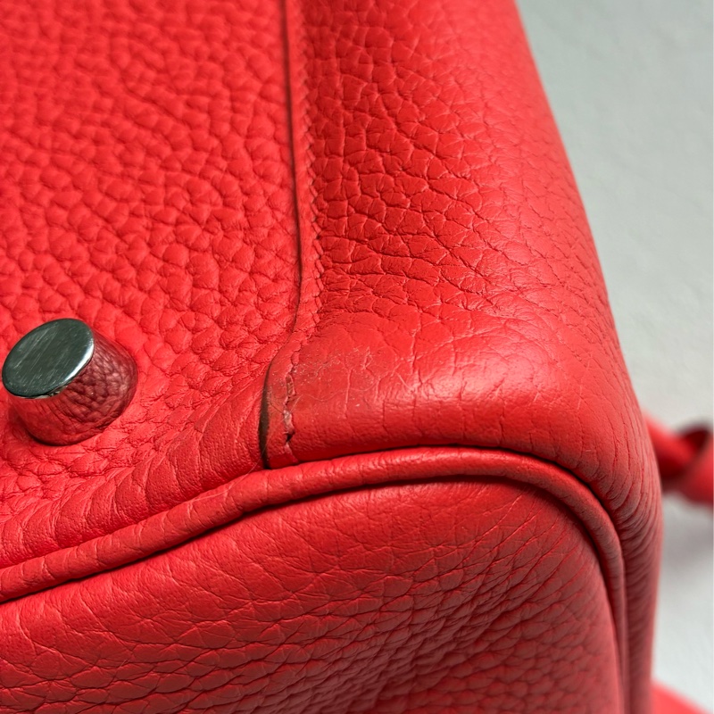 Hermes 橘紅Lindy30銀釦 🅁刻-30