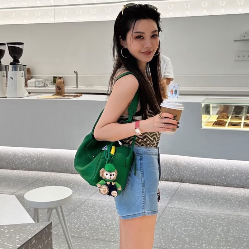 Hermes 竹子綠lindy26 🅁刻 封面的小馬吊飾不包含❗️-0