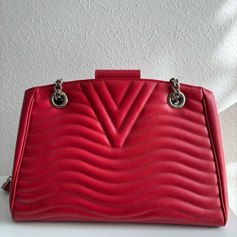 Lv M51497紅色山形紋皮革銀鍊肩背包-6