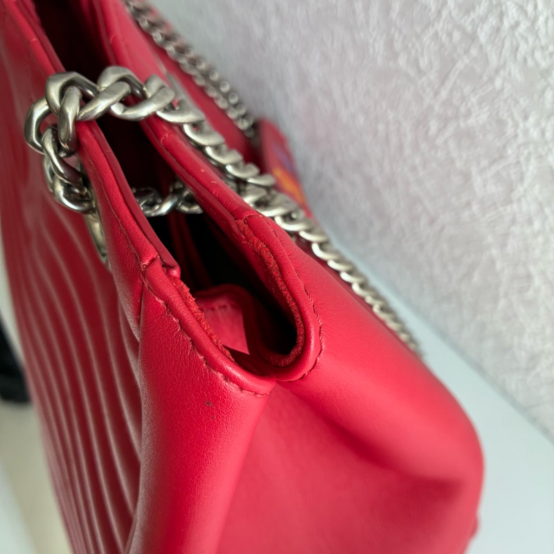 Lv M51497紅色山形紋皮革銀鍊肩背包-16