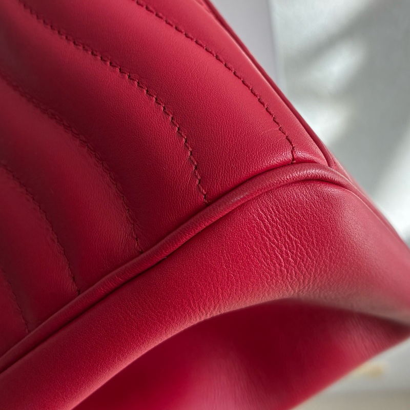 Lv M51497紅色山形紋皮革銀鍊肩背包-32