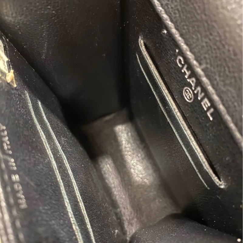 【95新✨ 全網最低價！】CHANEL香奈兒黑銀鴛鴦雙C扣手機包-5