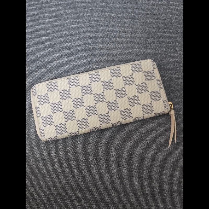Louis Vuitton LV 路易威登 白色棋盤格拉鍊長夾-2