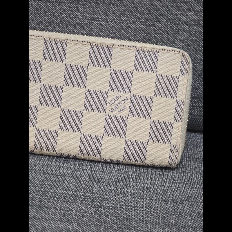 Louis Vuitton LV 路易威登 白色棋盤格拉鍊長夾-5