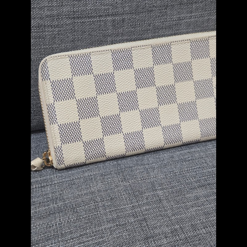 Louis Vuitton LV 路易威登 白色棋盤格拉鍊長夾-6