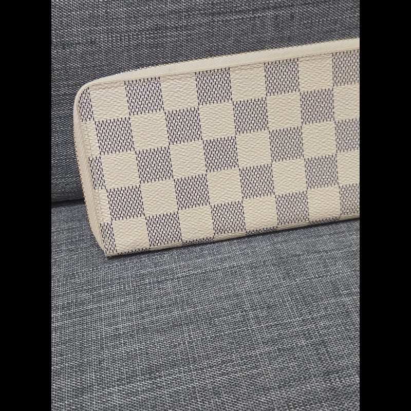 Louis Vuitton LV 路易威登 白色棋盤格拉鍊長夾-10