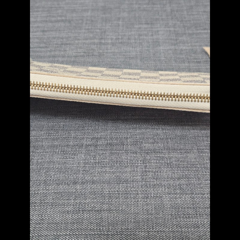 Louis Vuitton LV 路易威登 白色棋盤格拉鍊長夾-14