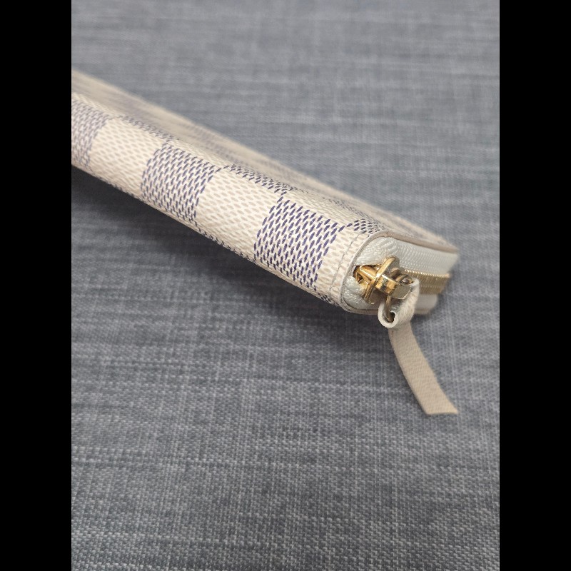 Louis Vuitton LV 路易威登 白色棋盤格拉鍊長夾-15