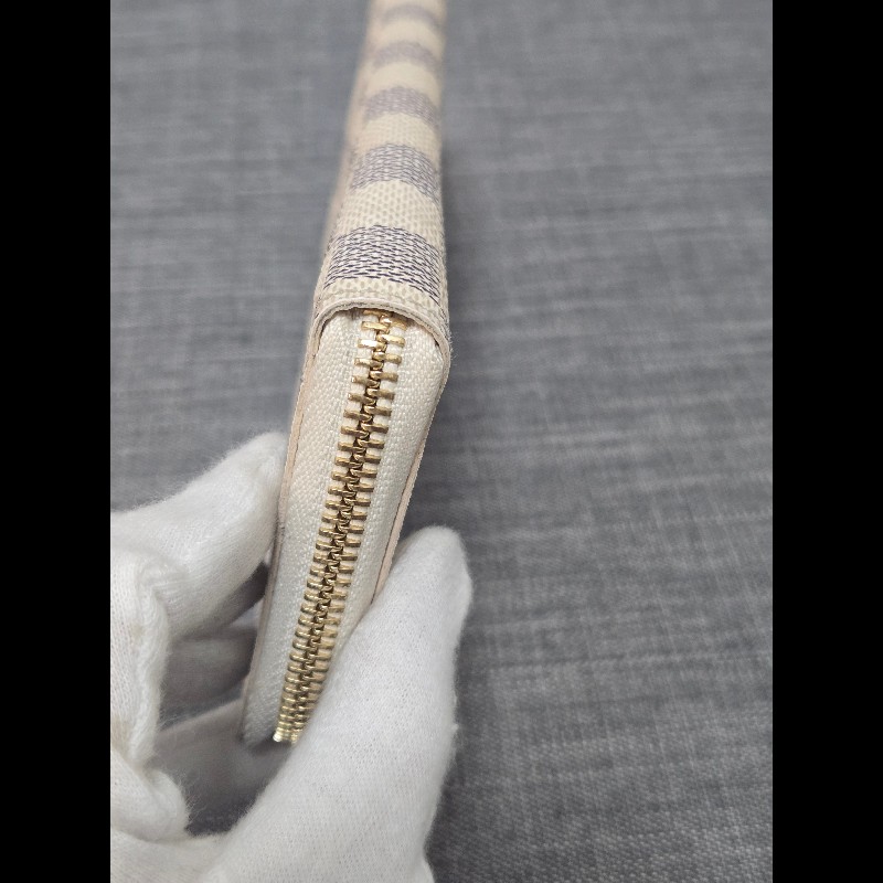 Louis Vuitton LV 路易威登 白色棋盤格拉鍊長夾-18