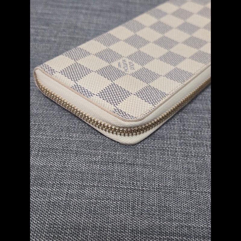 Louis Vuitton LV 路易威登 白色棋盤格拉鍊長夾-19