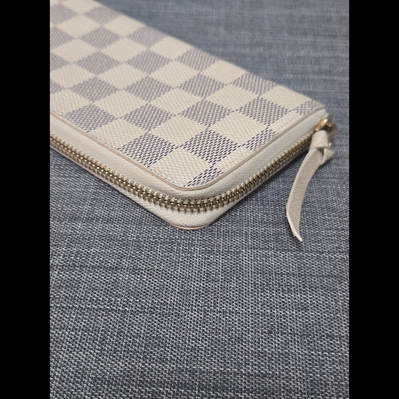 Louis Vuitton LV 路易威登 白色棋盤格拉鍊長夾-20