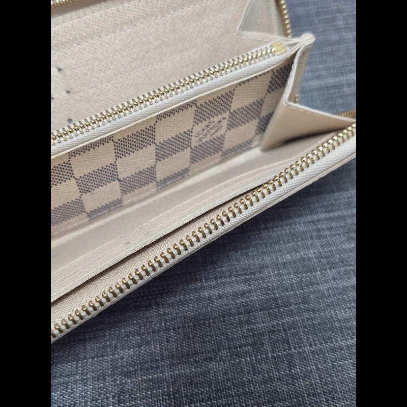 Louis Vuitton LV 路易威登 白色棋盤格拉鍊長夾-26