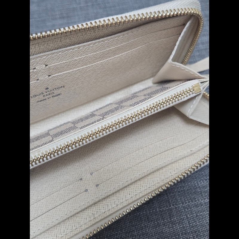 Louis Vuitton LV 路易威登 白色棋盤格拉鍊長夾-27