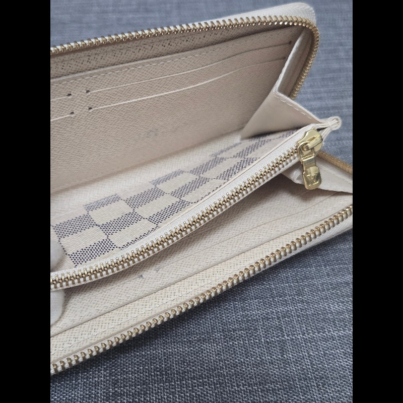 Louis Vuitton LV 路易威登 白色棋盤格拉鍊長夾-30