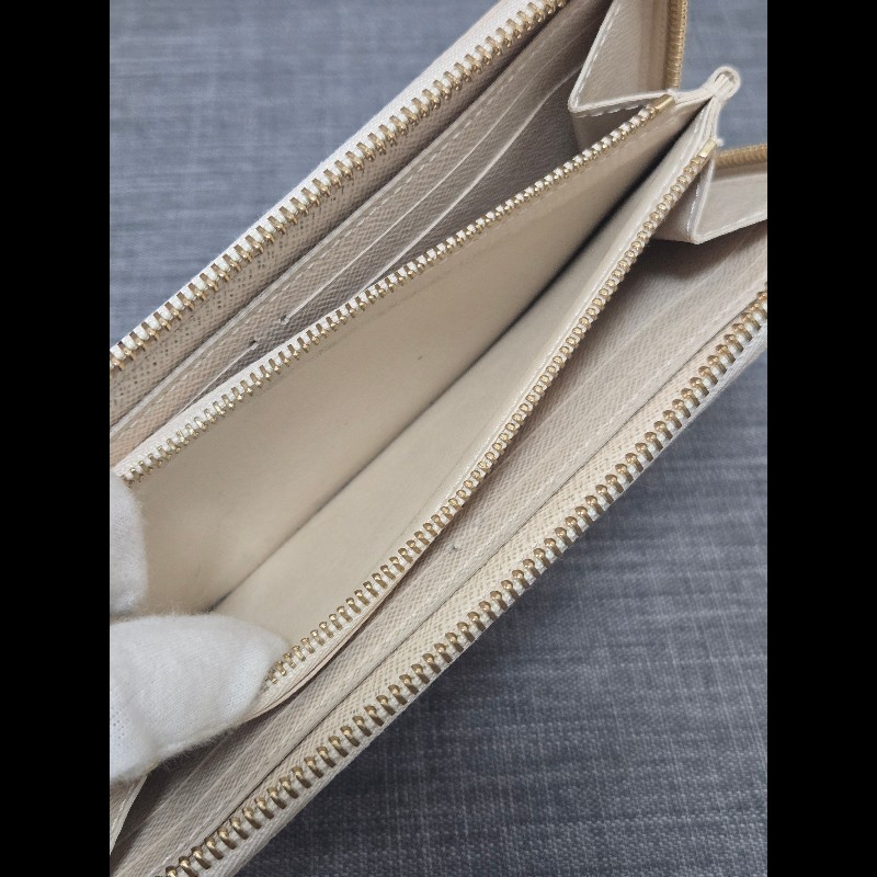 Louis Vuitton LV 路易威登 白色棋盤格拉鍊長夾-34