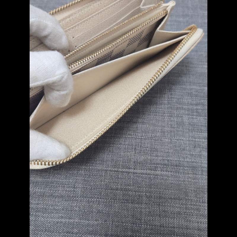 Louis Vuitton LV 路易威登 白色棋盤格拉鍊長夾-35