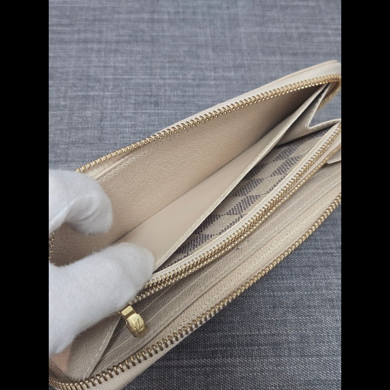 Louis Vuitton LV 路易威登 白色棋盤格拉鍊長夾-36