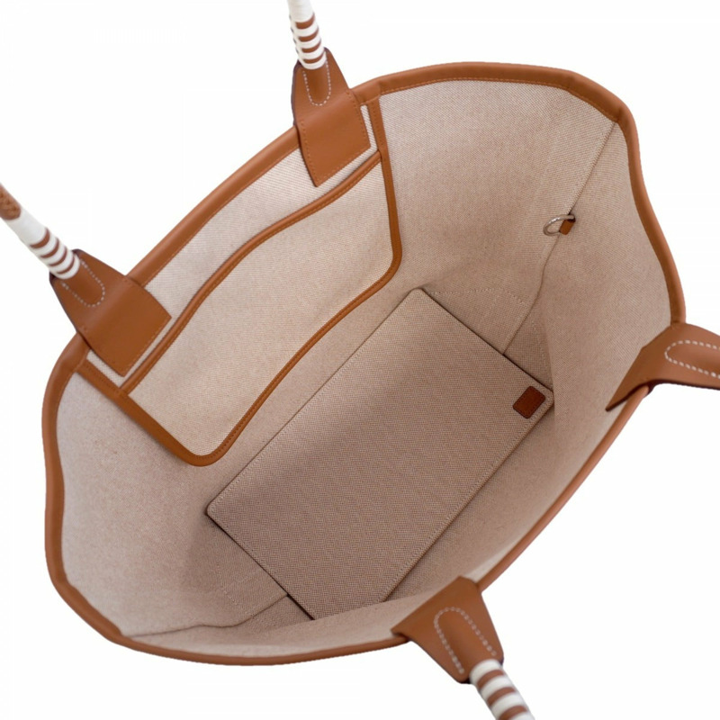 愛馬仕 Hermès Steeple 28 Toile H 米色手提包，女士，B 印章-3