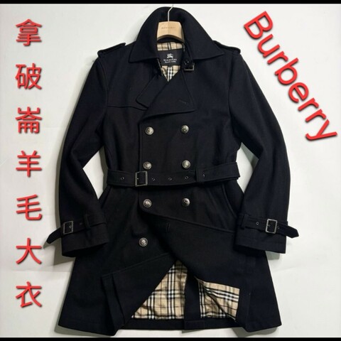 日本二手／Burberry ／時尚男神拿破崙羊毛大衣