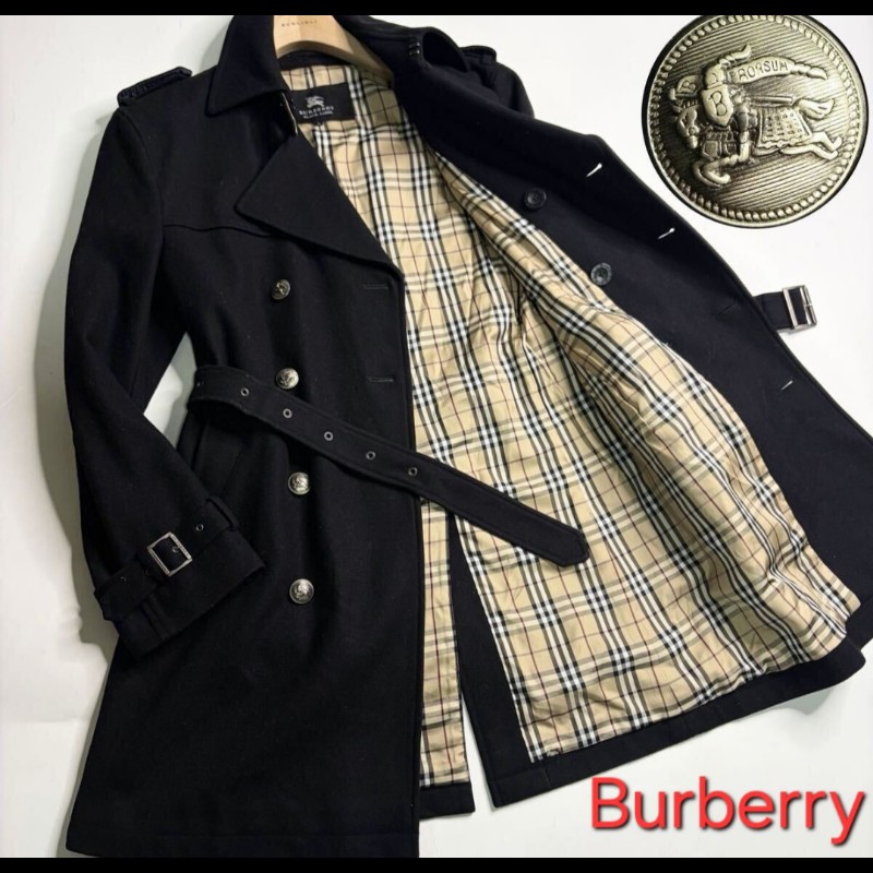 日本二手／Burberry ／時尚男神拿破崙羊毛大衣-1
