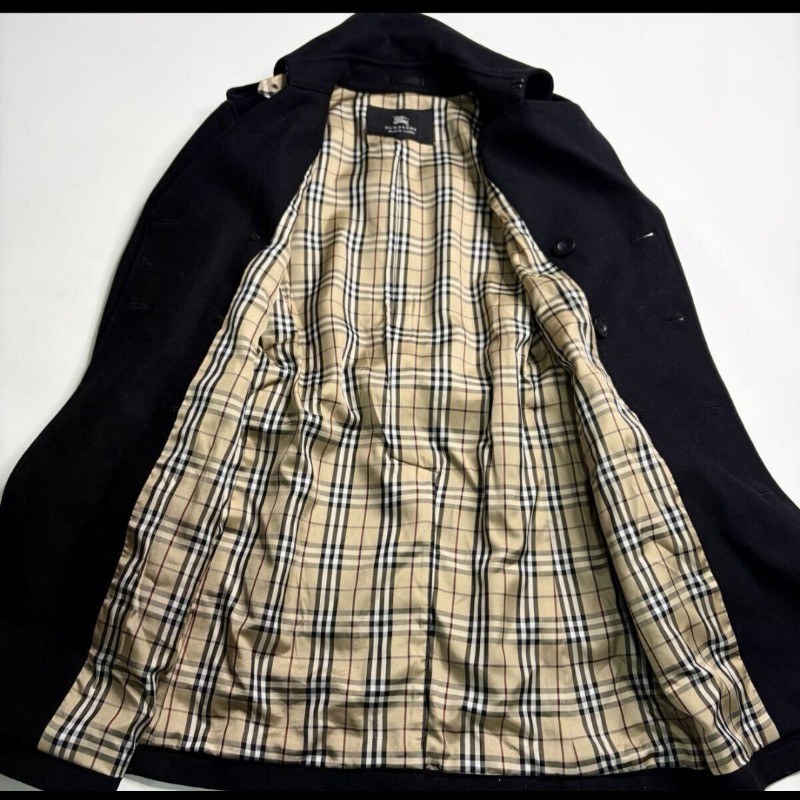 日本二手／Burberry ／時尚男神拿破崙羊毛大衣-3