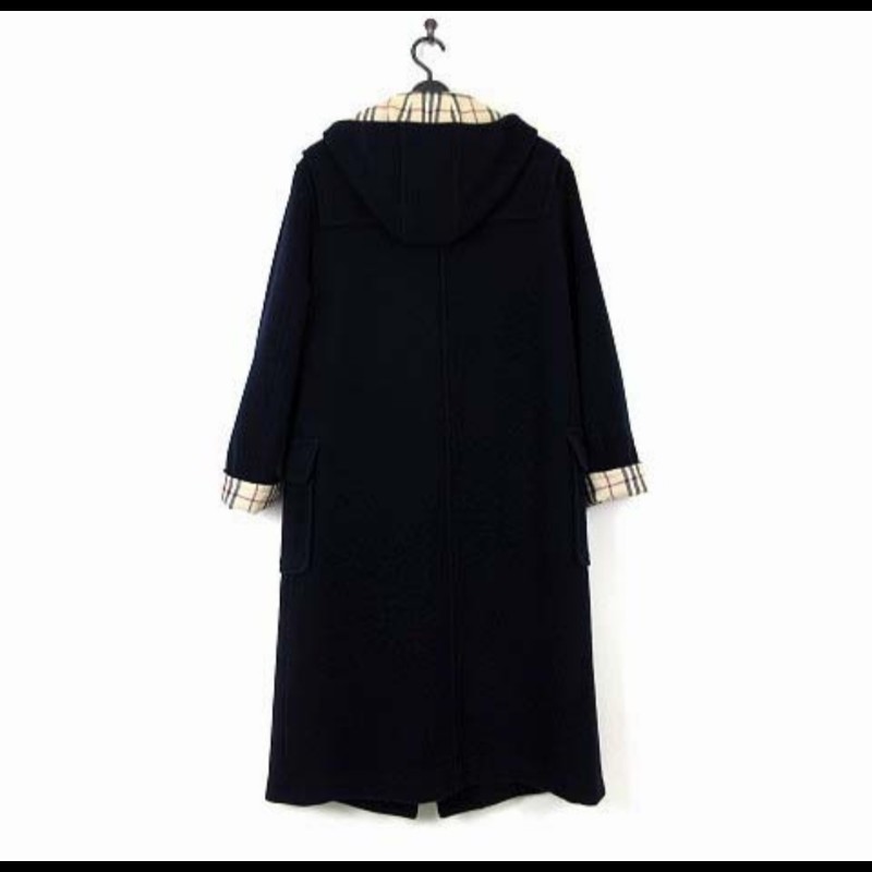 日本二手Burberry 時尚女神長款羊毛大衣／牛角扣+帽子-2