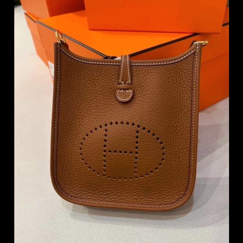 Hermes mini evelyne Bag 金棕金-6