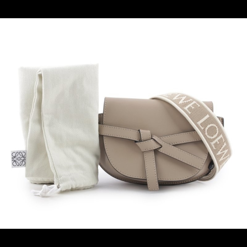 Loewe  gate mini 馬鞍包 燕麥色-9