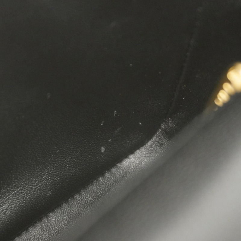 香奈兒迷你絎縫鏈條肩背包，魚子醬紋皮革，黑色，女士-5