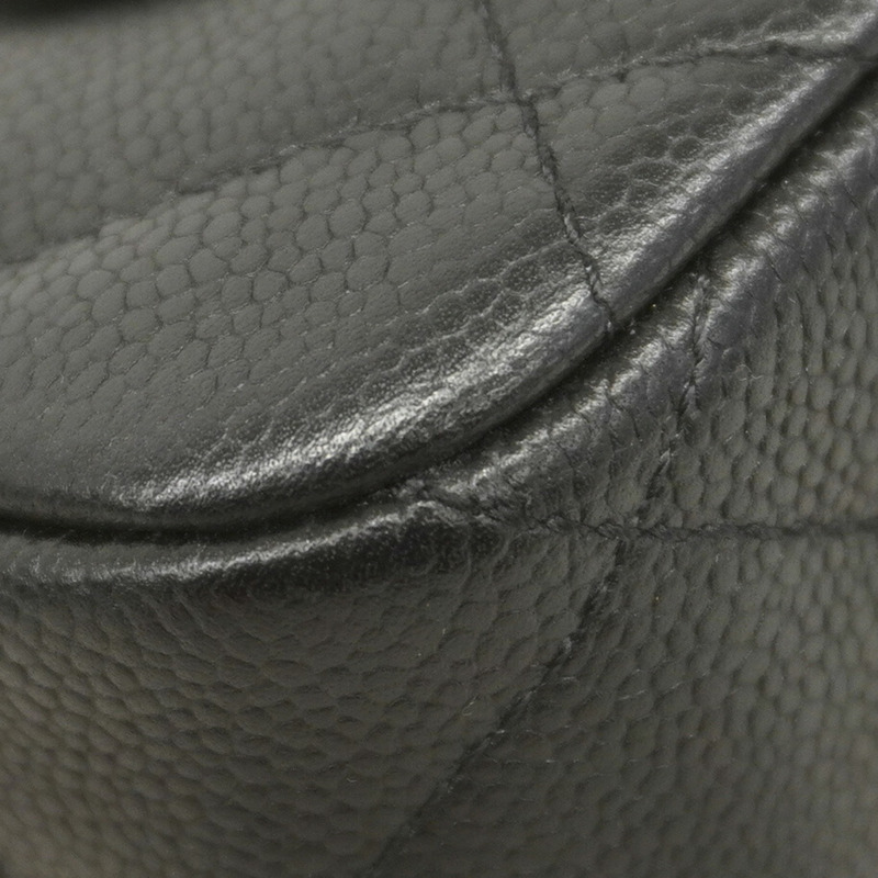 香奈兒迷你絎縫鏈條肩背包，魚子醬紋皮革，黑色，女士-7