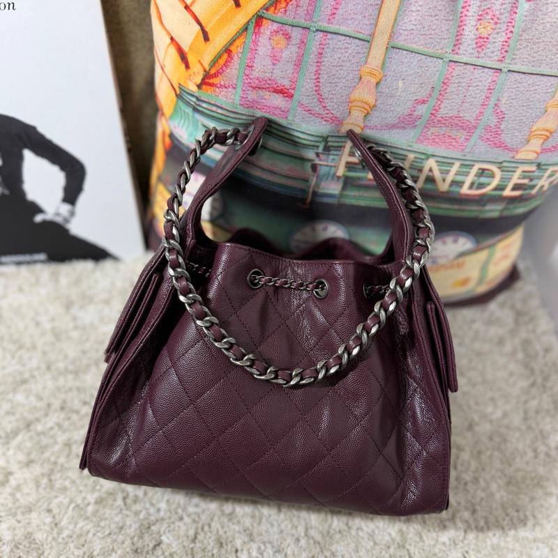 Chanel 25 26P 酒紅色復古銀扣小號-1