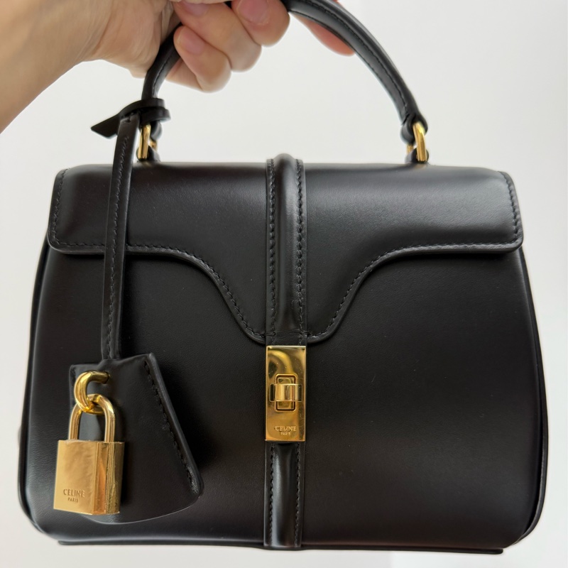 Celine 16 mini黑色手提肩背包-0