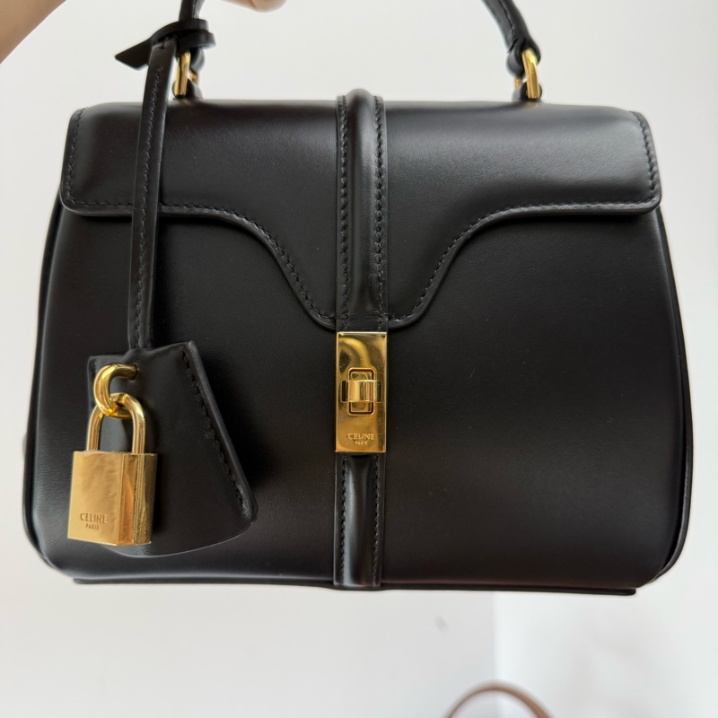 Celine 16 mini黑色手提肩背包-5