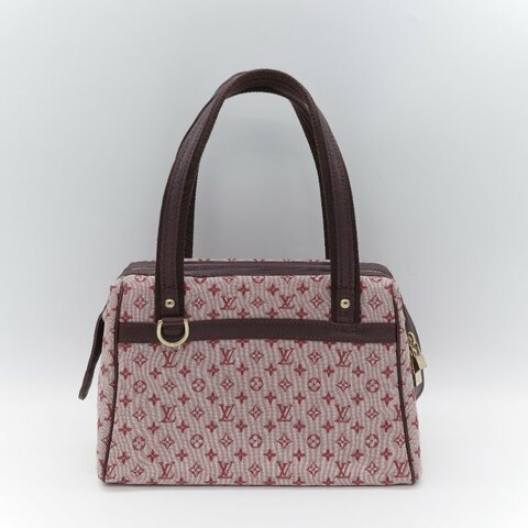 Louis Vuitton 路易威登 Josephine PM 粉紅色  單寧 老花 帆布手提包 醫生包