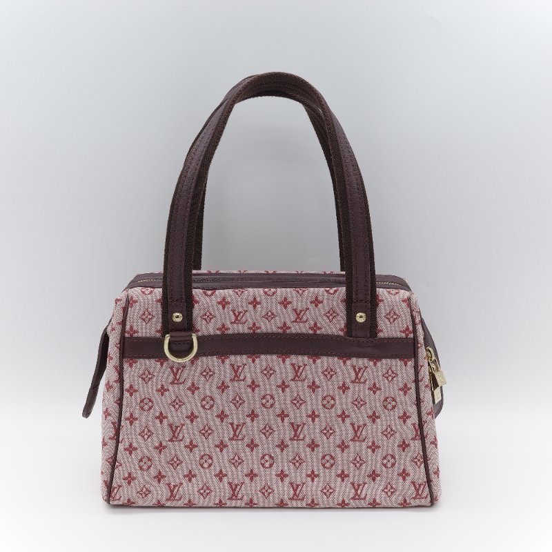 Louis Vuitton 路易威登 Josephine PM 粉紅色  單寧 老花 帆布手提包 醫生包-0