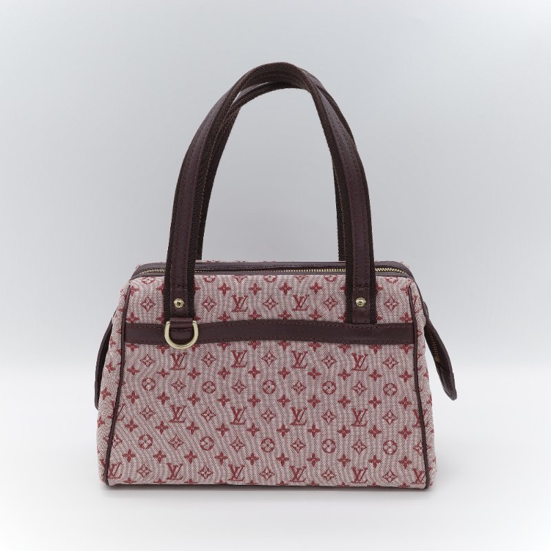 Louis Vuitton 路易威登 Josephine PM 粉紅色  單寧 老花 帆布手提包 醫生包-2