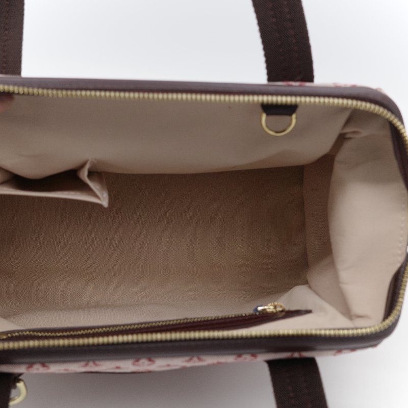 Louis Vuitton 路易威登 Josephine PM 粉紅色  單寧 老花 帆布手提包 醫生包-4