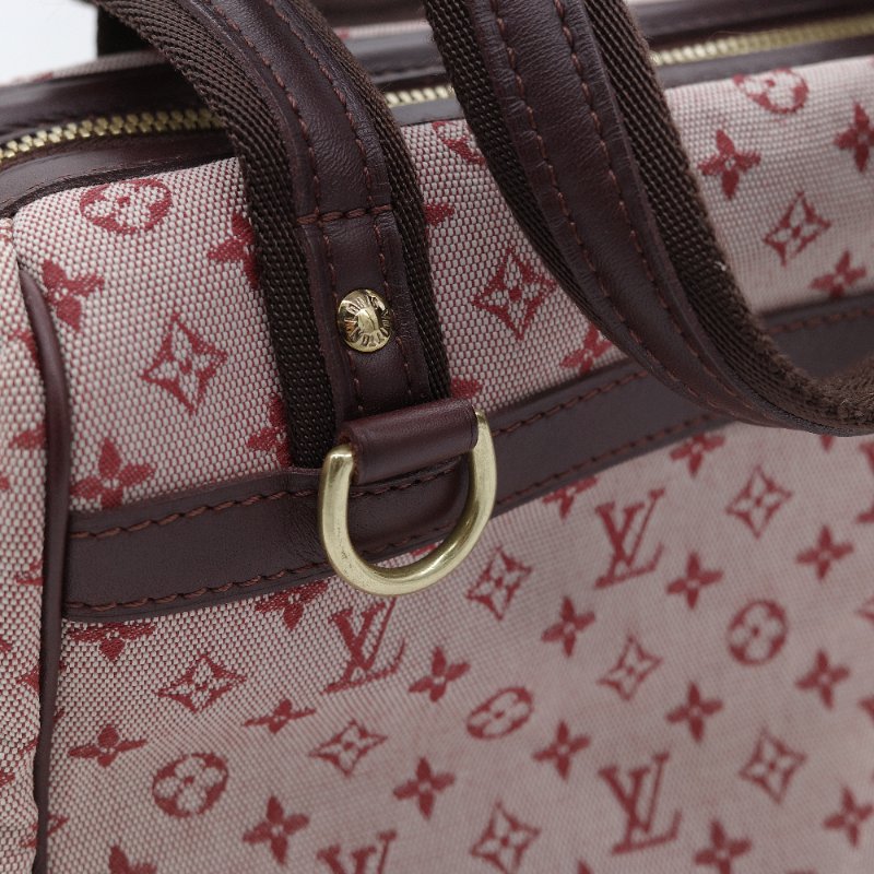 Louis Vuitton 路易威登 Josephine PM 粉紅色  單寧 老花 帆布手提包 醫生包-9