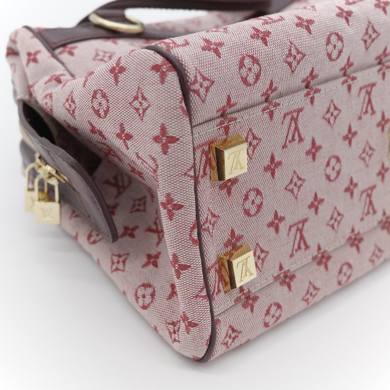 Louis Vuitton 路易威登 Josephine PM 粉紅色  單寧 老花 帆布手提包 醫生包-11