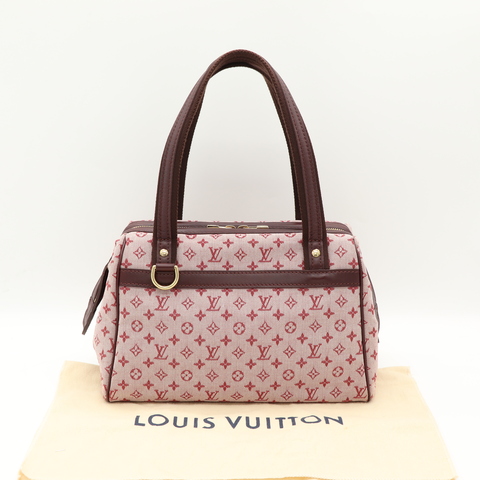 Louis Vuitton 路易威登 Josephine PM 粉紅色  單寧 老花 帆布手提包 醫生包